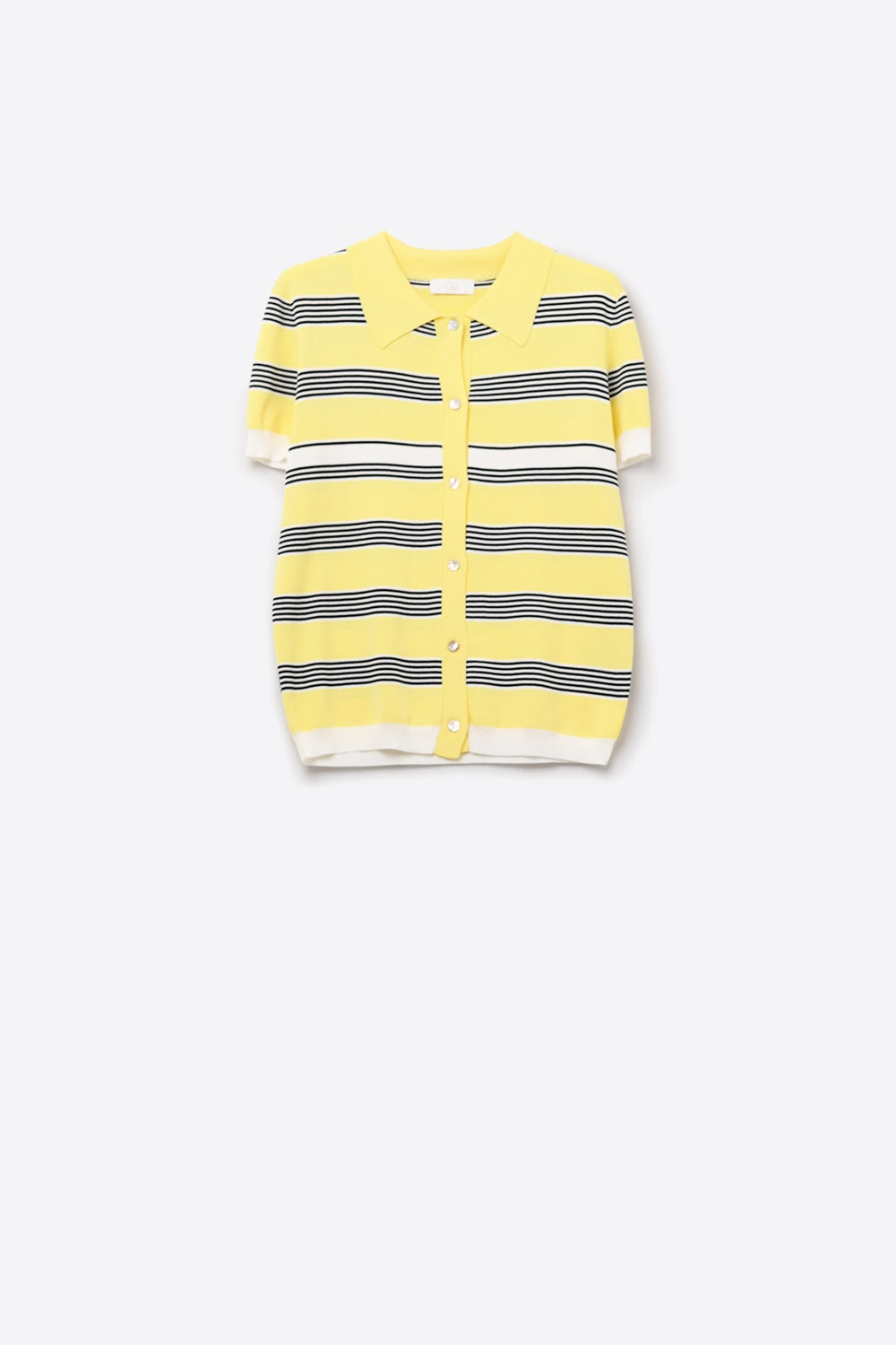 Yellow Striped Button-Up Polo - Sweaters