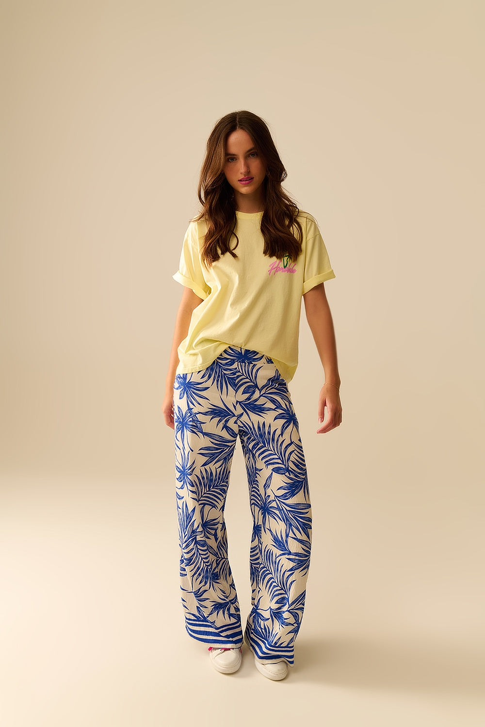 Yellow t-shirt made in Italy with Honolulu graphic - T-Shirts