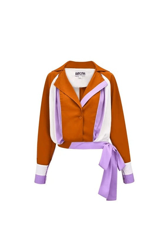 Colourful tie waist striped top AMY LYNN Shirts & Tops BoutiqueLua